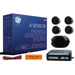 Parking Sensor MTECH με 4 αισθητήρες 12V ΜΑΥΡΑ με Buzzer (18mm αισθητήρας) CP17B