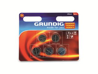 Μπαταρίες Lithium καρτέλα 5 τεμαχίων Grunding 53024-3V 1x CR 2016, 1x CR 2025, 3x CR 2032