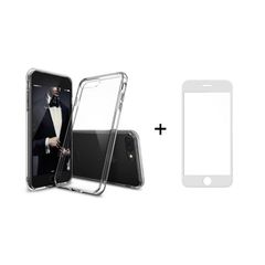 Remax Tempered Glass λευκό-θήκη σιλικόνης για iPhone 7/7S 52226