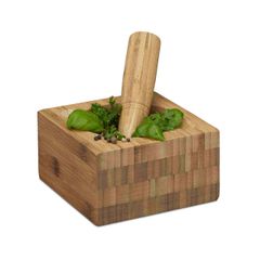 Γουδί από γουδοχέρι bamboo L 8.5x15x15cm