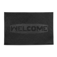 Μαύρο πατάκι πόρτας ''Welcome'' 60x40cm