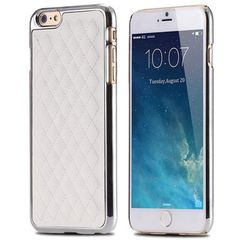 Δερματίνη Θήκη Πολυτελείας για iPhone 6 Ασπρη/Ασημί
