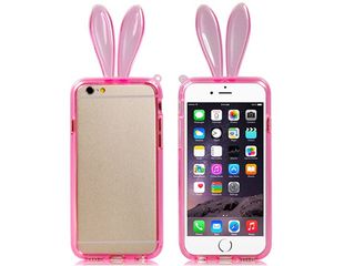 Έξυπνη Ροζ θήκη Lovely Rabbit για iPhone 6