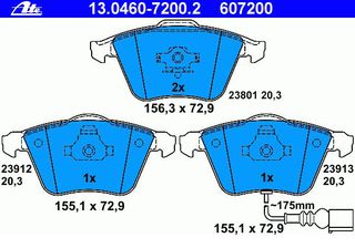 1K0698151B Γνήσια Τακάκια ΑΤΕ 1304607200