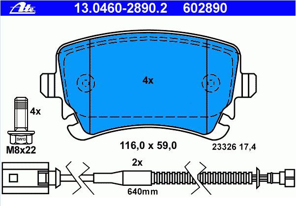 3D0698451A Γνήσια πίσω τακάκια ΑΤΕ13046028902 VW Phaeton
