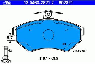 1HM698151A Γνήσια Τακάκια ΑΤΕ  13046028212