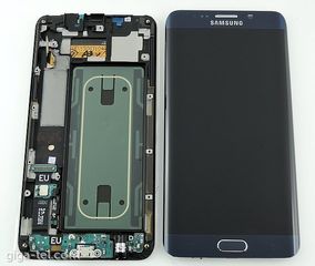 Γνήσια Original Samsung Galaxy S6 Edge Plus G928F G928 AMOLED LCD Display Screen Οθόνη + Touch Screen DIgitizer Μηχανισμός Αφής + Frame Πλαίσιο Black Μαύρο GH97-17819B GH97-17852B (Service Pack By Sam