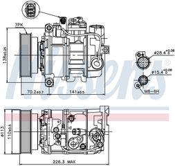 89237 – NISSENS, Συμπιεστής VW TOUAREG 02-18, AUDI Q7 3.6 FSI 06-10