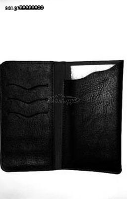 Anco Book Case Slim Fit Black Leather Universal (4.8"-5.3")