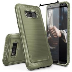 ZIZO Dynite Case by CLICK CASE  Sam Galaxy S8 Anti-Slip Grip,9H Temp Glass.Camo Green 1DYN-SAMGS8-CG