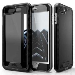 Zizo ION Single Layered Hybrid Cover w/ 9H Tempered Glass Screen Protector (Retail Packaging) - Black/Smoke For iPhone 7/8 Plus - 1IONC-IPH7PLUSN-BKSM