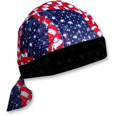 ΜΠΑΝΤΑΝΑ HEADWRAP WAVY AMERICAN FLAG FLYDANNA® VENTED SPORT TIE-ON ONE SIZE