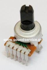 12mm STEREO 100KB ΠΟΤΕΝΣΙΟΜΕΤΡΟ ΠΕΡΙΣΤΡΟΦΙΚΟ ΠΛΑΚΕΤΑΣ ΑΞΟΝΑΣ 10mm FLAT