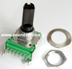 14mm STEREO 20KB ΠΟΤΕΝΣΙΟΜΕΤΡΟ ΠΕΡΙΣΤΡΟΦΙΚΟ ΣΑΣΙ ΑΞΟΝΑΣ 15mm FLAT S1719S