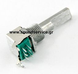 10mm STEREO 10KB ΠΟΤΕΝΣΙΟΜΕΤΡΟ ΠΕΡΙΣΤΡΟΦΙΚΟ ΣΑΣΙ ΑΞΟΝΑΣ FLAT 18mm RK09L