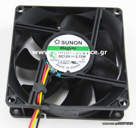 ΑΝΕΜΙΣΤΗΡΑΣ 12V DC 80x80x25mm 3-C 0,31A 3,72W 101m3/h 45dBA SUNON