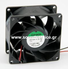 ΑΝΕΜΙΣΤΗΡΑΣ 12V DC 80x80x38mm 2-C 0.76A 9.1W 143m3/h 55dBA ΡΟΥΛΕΜΑΝ SUNON
