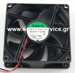 ΑΝΕΜΙΣΤΗΡΑΣ 12V DC 92x92x25mm 2-C 0.17A 2W 87m3/h 34dBA ΡΟΥΛΕΜΑΝ SUNON