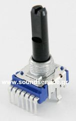 14mm STEREO 10KB ΠΟΤΕΝΣΙΟΜΕΤΡΟ ΠΕΡΙΣΤΡΟΦΙΚΟ ΣΑΣΙ 7-PIN ΑΞΟΝΑΣ 20MM FLAT