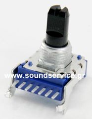 14mm STEREO 20KB ΠΟΤΕΝΣΙΟΜΕΤΡΟ ΠΕΡΙΣΤΡΟΦΙΚΟ ΣΑΣΙ 7-PIN ΑΞΟΝΑΣ 10MM FLAT + ΚΛΙΚ ΚΕΝΤΡΟ