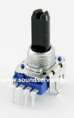 11mm MONO 10KB ΠΟΤΕΝΣΙΟΜΕΤΡΟ ΠΕΡΙΣΤΡΟΦΙΚΟ ΣΑΣΙ 4-PIN ΑΞΟΝΑΣ 12MM FLAT + ΚΛΙΚ ΚΕΝΤΡΟ