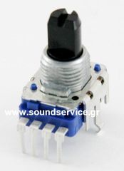 11mm MONO 10KB ΠΟΤΕΝΣΙΟΜΕΤΡΟ ΠΕΡΙΣΤΡΟΦΙΚΟ ΣΑΣΙ 4-PIN ΑΞΟΝΑΣ 7MM FLAT + ΚΛΙΚ ΚΕΝΤΡΟ
