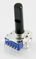 12mm STEREO 20KB ΠΟΤΕΝΣΙΟΜΕΤΡΟ ΠΕΡΙΣΤΡΟΦΙΚΟ ΠΛΑΚΕΤΑΣ 6-PIN ΑΞΟΝΑΣ 21mm FLAT ΚΛΙΚ ΚΕΝΤΡΟ ALPS 203B