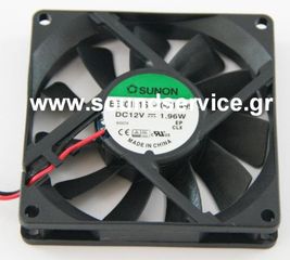 ΑΝΕΜΙΣΤΗΡΑΣ 12V DC 80x80x15mm 2-C 0,16A 1,96W 63m3/h 35dBA SUNON