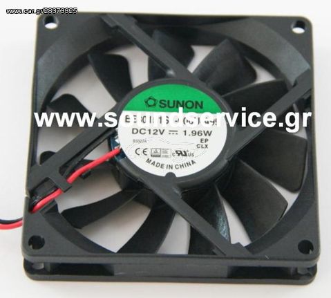 ΑΝΕΜΙΣΤΗΡΑΣ 12V DC 80x80x15mm 2-C 0,16A 1,96W 63m3/h 35dBA SUNON