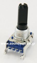 11mm MONO 20KA ΠΟΤΕΝΣΙΟΜΕΤΡΟ ΠΕΡΙΣΤΡΟΦΙΚΟ ΣΑΣΙ 4-PIN ΑΞΟΝΑΣ 15MM FLAT ΟΡΙΖΟΝΤΙΟ