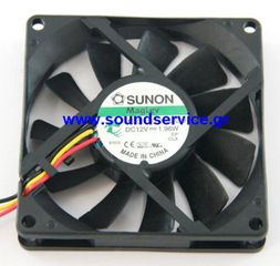 ΑΝΕΜΙΣΤΗΡΑΣ 12V DC 80x80x15mm 3-C 0.16A 1.96W 63m3/h 35dBA SUNON
