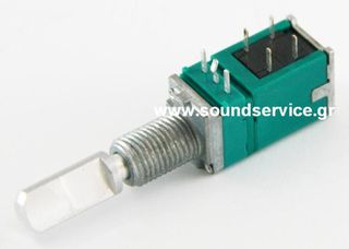 10mm MONO 10KB ΠΟΤΕΝΣΙΟΜΕΤΡΟ ΠΕΡΙΣΤΡΟΦΙΚΟ ΣΑΣΙ ΑΞΟΝΑΣ FLAT 15mm + ΔΙΑΚΟΠΤΗΣ ALPS 103B