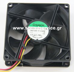 ΑΝΕΜΙΣΤΗΡΑΣ 12V DC 92x92x25mm 3-C 0.17A 2W 87m3/h 34dBA ΡΟΥΛΕΜΑΝ SUNON