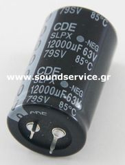 ΠΥΚΝΩΤΗΣ ΗΛΕΚΤΡΟΛΥΤΙΚΟΣ 12000uF 63V 85C ΠΛΑΚΕΤΑΣ D30x51mm CDE