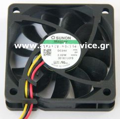 ΑΝΕΜΙΣΤΗΡΑΣ 24V DC 60x60x15mm 3-C 2.02W 0.08A 44.85m3/h 34dBA SUNON