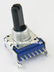 14mm STEREO 100KC ΠΟΤΕΝΣΙΟΜΕΤΡΟ ΠΕΡΙΣΤΡΟΦΙΚΟ ΣΑΣΙ 7-PIN ΑΞΟΝΑΣ 12MM FLAT 104C
