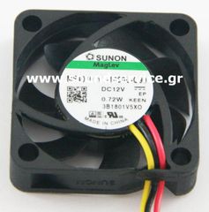 ΑΝΕΜΙΣΤΗΡΑΣ 12V DC 40x40x10mm 3-C 0.06A 0.72W 13.5m3/h 27dBA SUNON