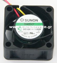 ΑΝΕΜΙΣΤΗΡΑΣ 12V DC 40x40x20mm 3-C 0.09 1.06W 18m3/h 27dBA SUNON