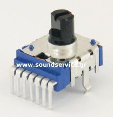 14mm STEREO 10KC ΠΟΤΕΝΣΙΟΜΕΤΡΟ ΠΕΡΙΣΤΡΟΦΙΚΟ ΠΛΑΚΕΤΑΣ 7-PIN ΑΞΟΝΑΣ 6MM FLAT ΚΑΘΕΤΟ 103C