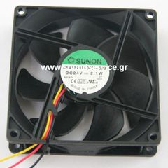 ΑΝΕΜΙΣΤΗΡΑΣ 24V DC 92x92x25mm 3-C 2.1W 0.09A 87m3/h ΡΟΥΛΕΜΑΝ SUNON