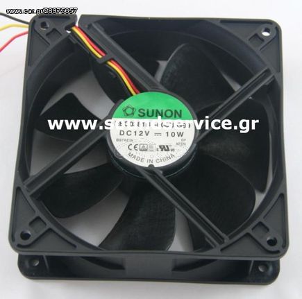 ΑΝΕΜΙΣΤΗΡΑΣ 12V DC 120x120x38mm 3-C 0,8A 10W 234m3/h 48dBA ΡΟΥΛΕΜΑΝ SUNON