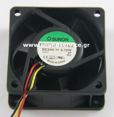 ΑΝΕΜΙΣΤΗΡΑΣ 24V DC 60x60x25mm 3-C 3.72W 0.16A 61m3/h 44dBA ΡΟΥΛΕΜΑΝ SUNON