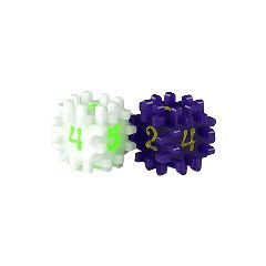 Constructible Modificator Dice - White & Purple