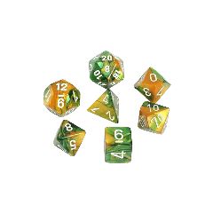 Gemini Polyhedral Gold-Green /white x7