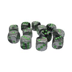 Gemini Polyhedral Black-Grey /green x12