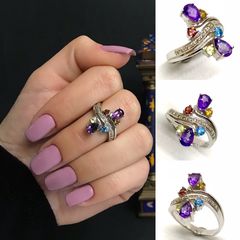 Δαχτυλιδι 18k με Αμέθυστο και Μπριγιαν