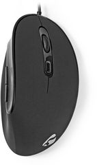 NEDIS ERGONOMIC WIRED MOUSE 3200 DPI 6-BUTTON BLACK - (ERGOMSWD100BK)