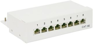 Goobay 68882 CAT5E ETHERNET PATCH PANEL. 8PORT STP GREY - (4040849688829)