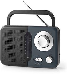 NEDIS FM RADIO 2.4W CARYING HANDLE BLACK GREY - (RDFM1300GY)