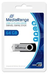 MEDIARANGE USB 2.0 FLASH DRIVE 64GB (BLACK/SILVER) - (MR912)